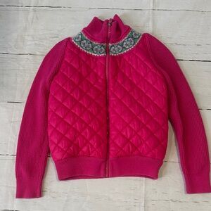 Polo by Ralph Lauren Pink Quilted girls fair aisle Puffer Jacket size 8